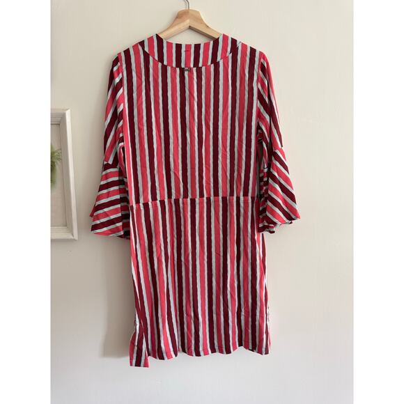 MAAJI Cherry Joy Striped Bell Sleeve Kaftan Mini Dress Size Large NEW - Picture 7 of 7